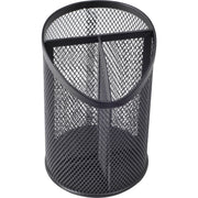 Lorell Mesh Desktop Organizer - 6.10" Height x 4.10" Width x 4.10" Length - Desktop - Durable, Snag Proof - Black - Metal - 1 Each