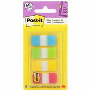 Post-it&reg; Easy Dispenser Tabs - 40 Tab(s) - 0.63" Tab Width - Self-adhesive - Yellow, Red, Green, Blue Tab(s) - 1 Pack