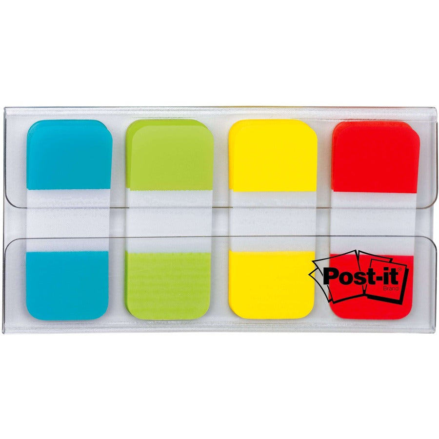Post-it&reg; Easy Dispenser Tabs - 40 Tab(s) - 0.63" Tab Width - Self-adhesive - Yellow, Red, Green, Blue Tab(s) - 1 Pack