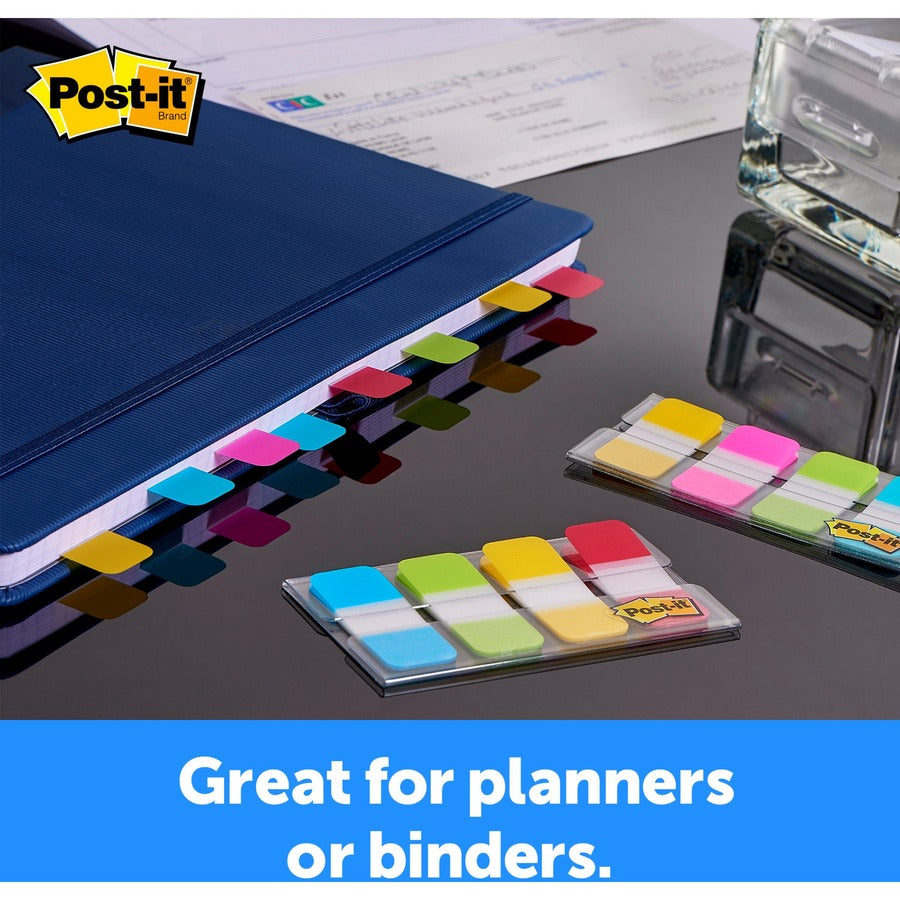 Post-it&reg; Easy Dispenser Tabs - 40 Tab(s) - 0.63" Tab Width - Self-adhesive - Yellow, Red, Green, Blue Tab(s) - 1 Pack