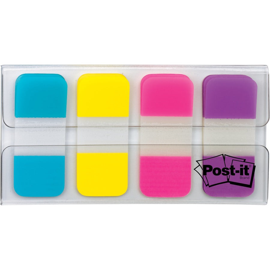 Post-it&reg; Easy Dispenser Tabs - 40 Tab(s) - 0.63" Tab Width - Self-adhesive - Pink, Purple, Yellow, Blue Tab(s) - 1 Pack
