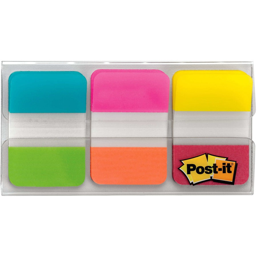 36 Tab(s) - 1" Tab Height x 1.50" Tab Width - Self-adhesive - Green Poly, Orange, Red, Yellow, Pink, Blue Tab(s) - 36 / Pack