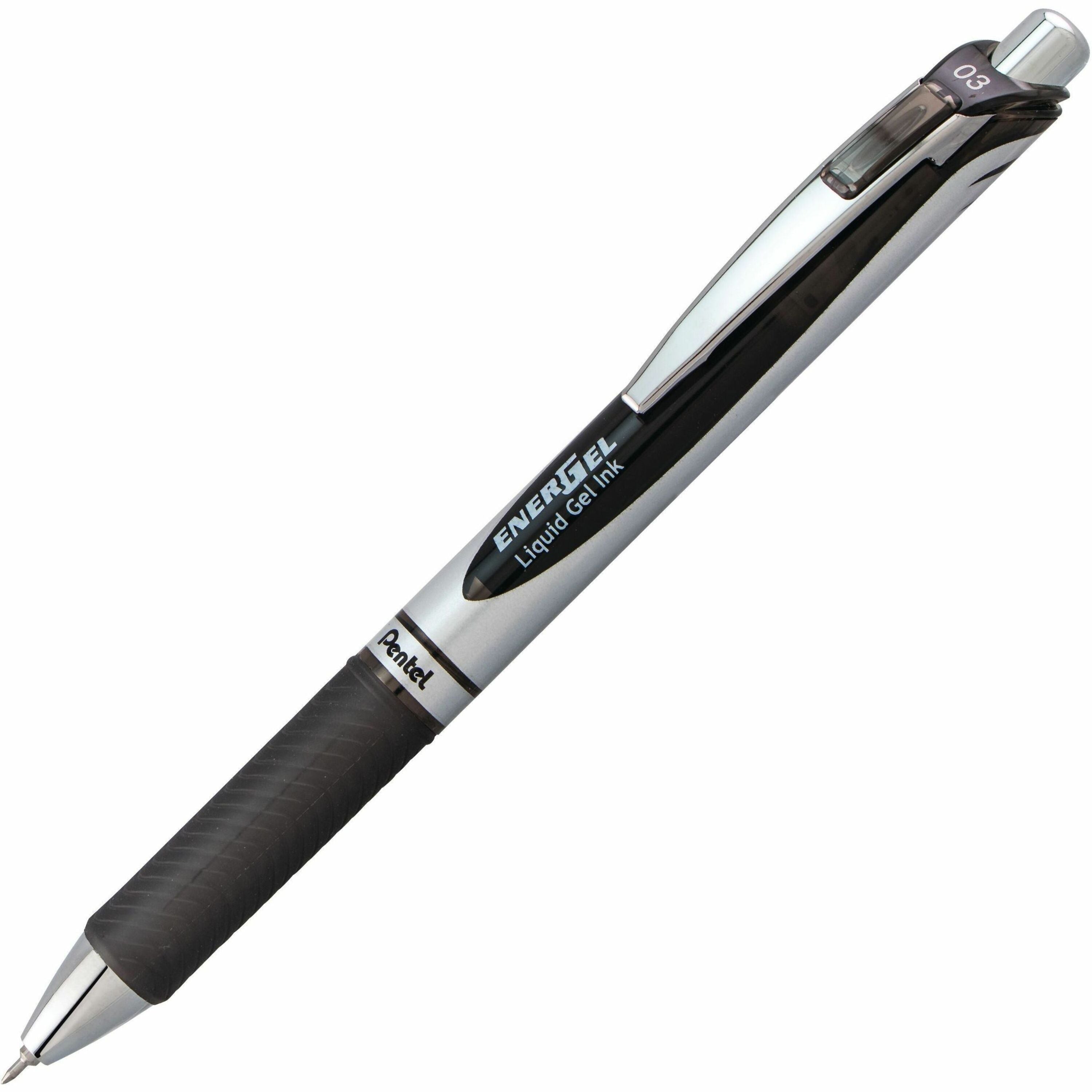 Pentel Deluxe RTX Retractable Pens - 0.3 mm Pen Point - Refillable - Retractable - Black Ink - Gel-based - 1 Dozen
