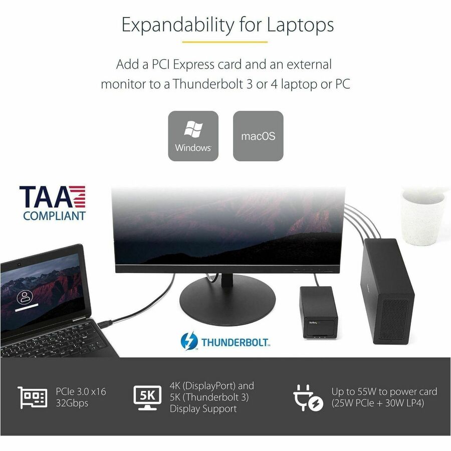 StarTech.com Thunderbolt 3 PCIe Expansion Chassis with DisplayPort - PCIe x16
