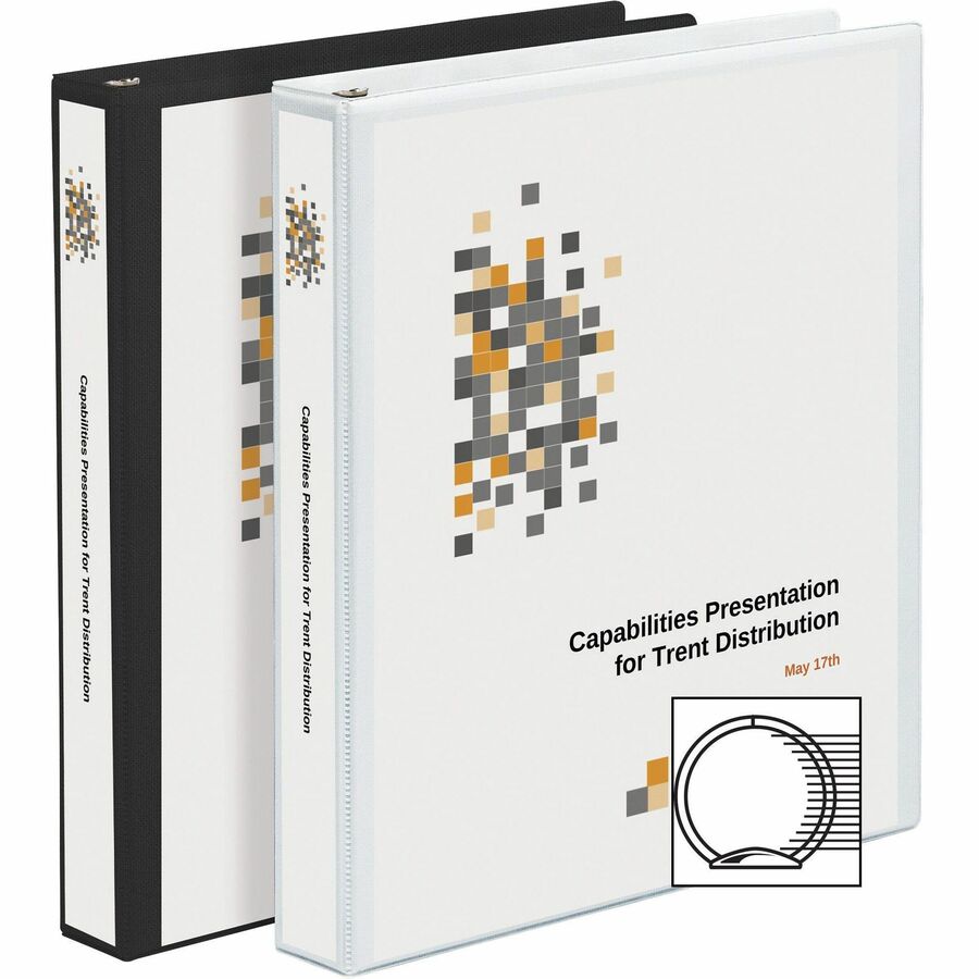 Avery Economy View Binder, 1" Capacity, 3 Round Rings, Letter Size, White, 2 Internal Pockets, Clear Overlay, Vinyl-Covered Chipboard, 4 per Bundle