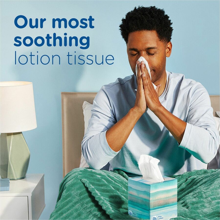 Puffs Plus Lotion Facial Tissues - 2 Ply - WhiteBox - 56/Box - 6 / Carton