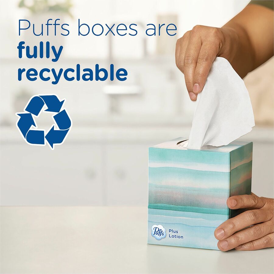 Puffs Plus Lotion Facial Tissues - 2 Ply - WhiteBox - 56/Box - 6 / Carton