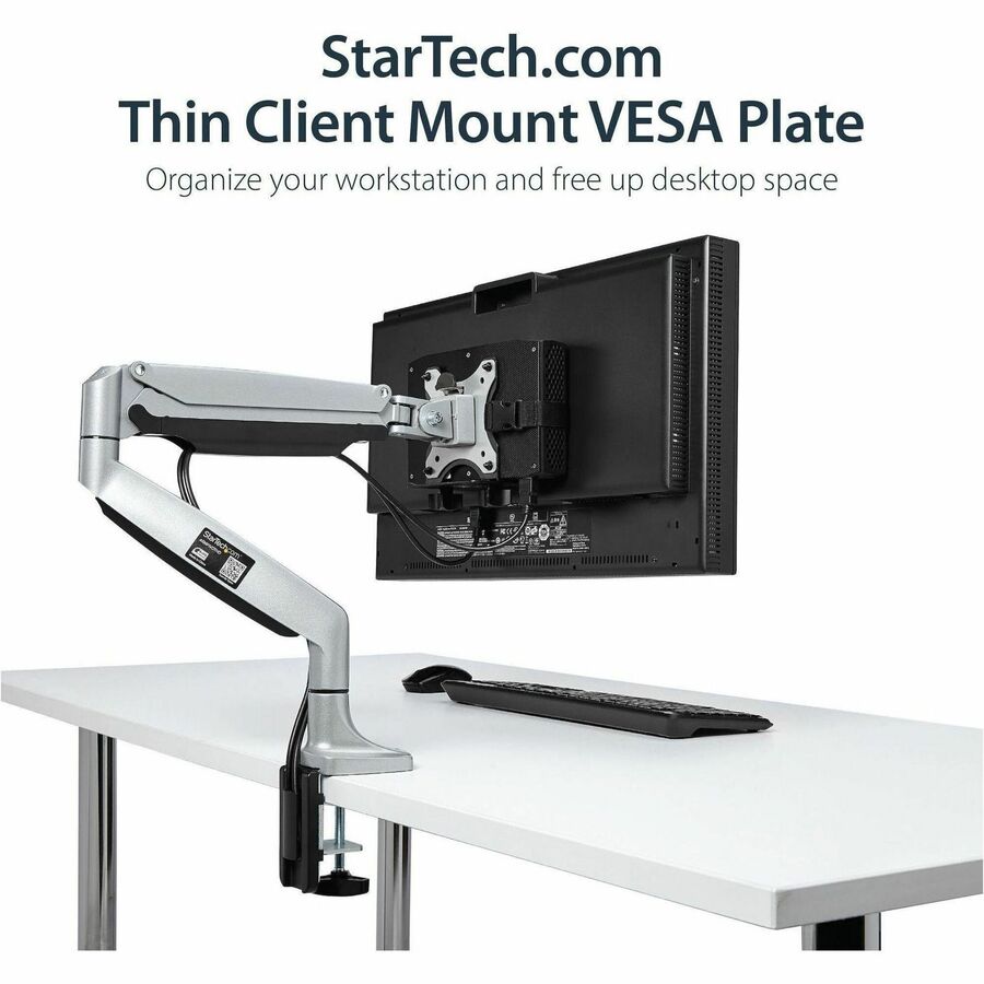 StarTech.com ACCSMNT Mounting Bracket for CPU, Thin Client, Docking Station, USB Hub, Monitor, Mac mini, Mini PC - Black