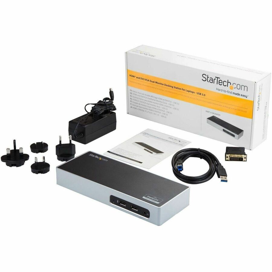 StarTech.com USB 3.0 Dual-Monitor Docking Station - HDMI and DVI / VGA