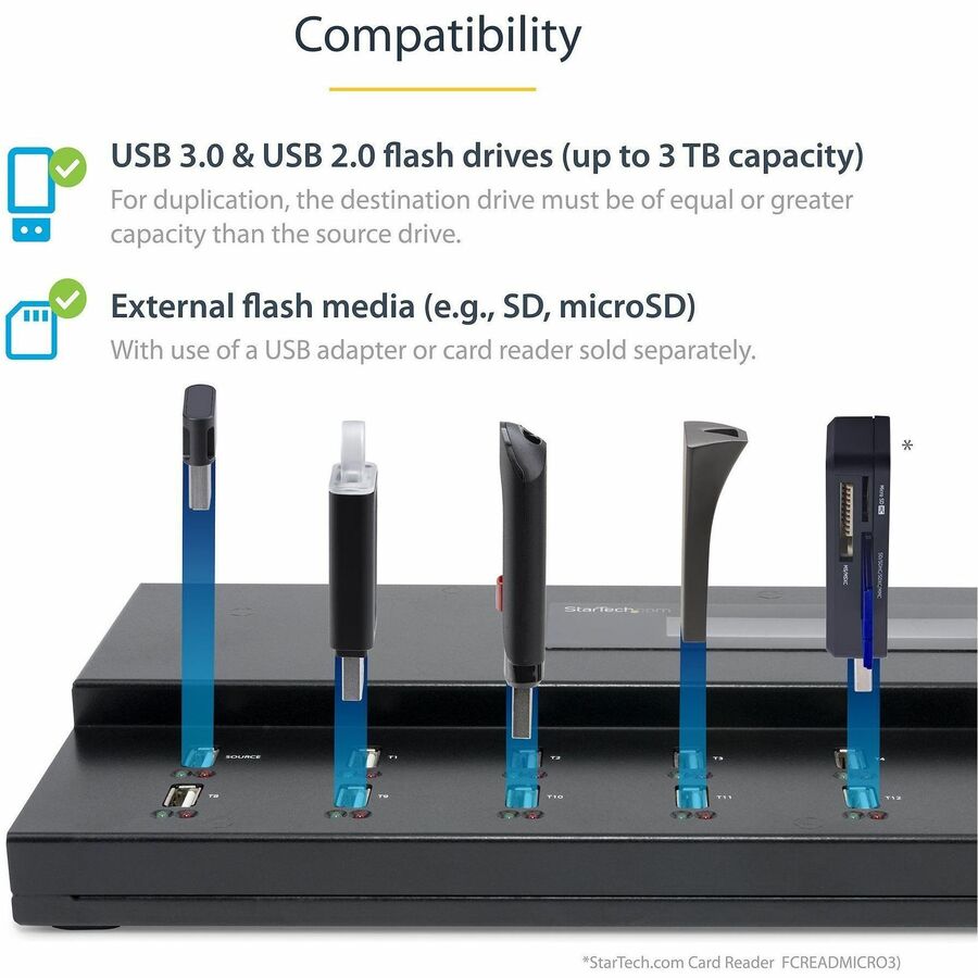 StarTech.com 1:15 Standalone USB Duplicator and Eraser - for USB Flash Drives