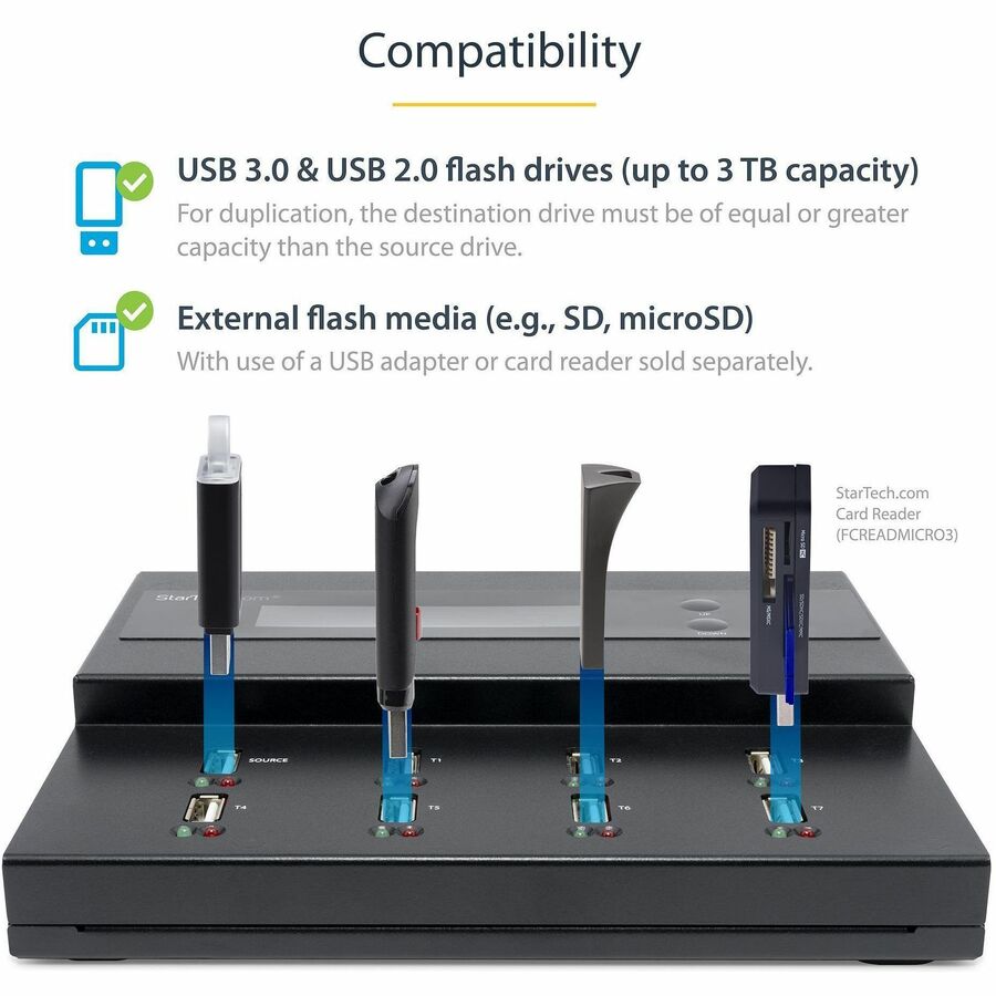 StarTech.com 1:7 Standalone USB Duplicator and Eraser - for USB Flash Drives
