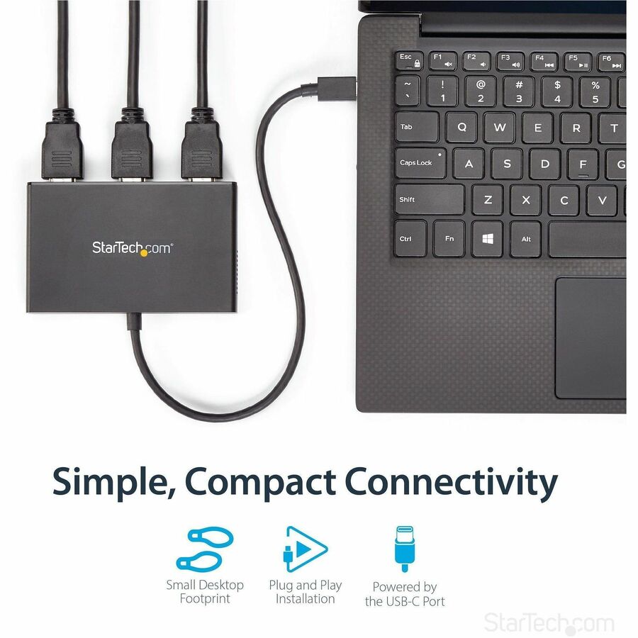 StarTech.com USB C to HDMI Multi-Monitor Adapter - 3-Port MST Hub - USB C Multi Monitor
