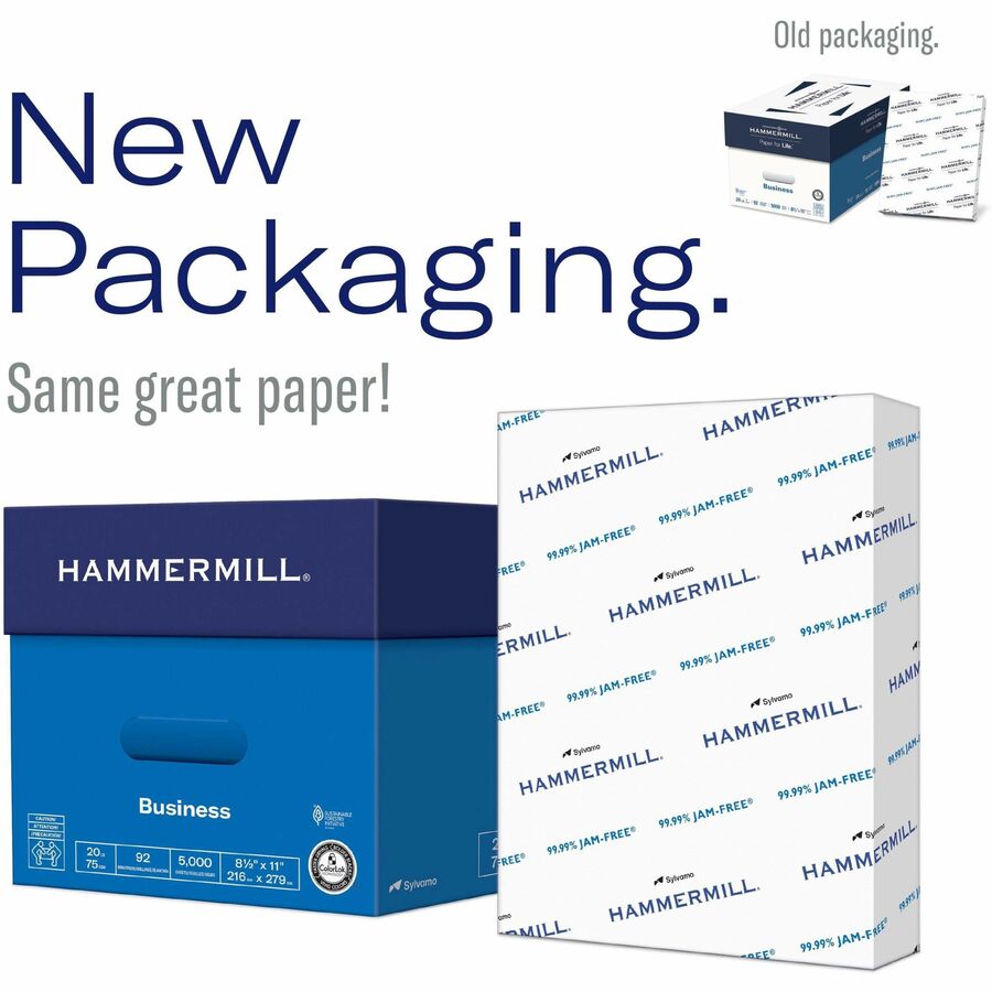 Hammermill Copy Plus Paper - White - 92 Brightness - Legal - 8 1/2" x 14" - 20 lb Basis Weight - Sustainable Forestry Initiative (SFI) - Acid-free, Quick Drying - White - 500 / Ream