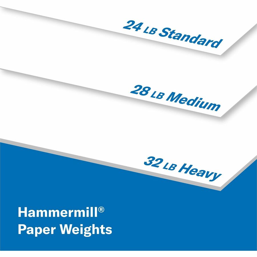 Hammermill Premium Laser Print Copy Paper - White - 98 Brightness - Letter - 8 1/2" x 11" - 24 lb Basis Weight - Ultra Smooth - Sustainable Forestry Initiative (SFI) - White - 500 / Ream