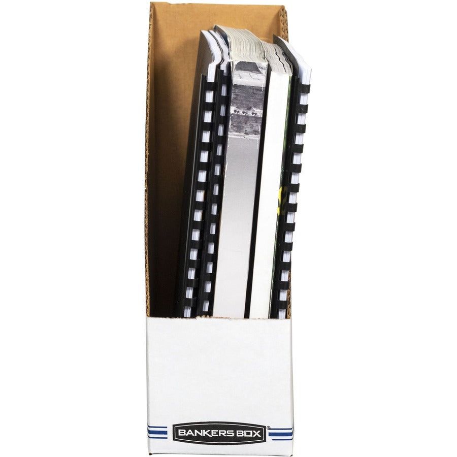 Bankers Box Stor/File&trade; Magazine Files - Letter - Blue, White - Fiberboard - 1 Each