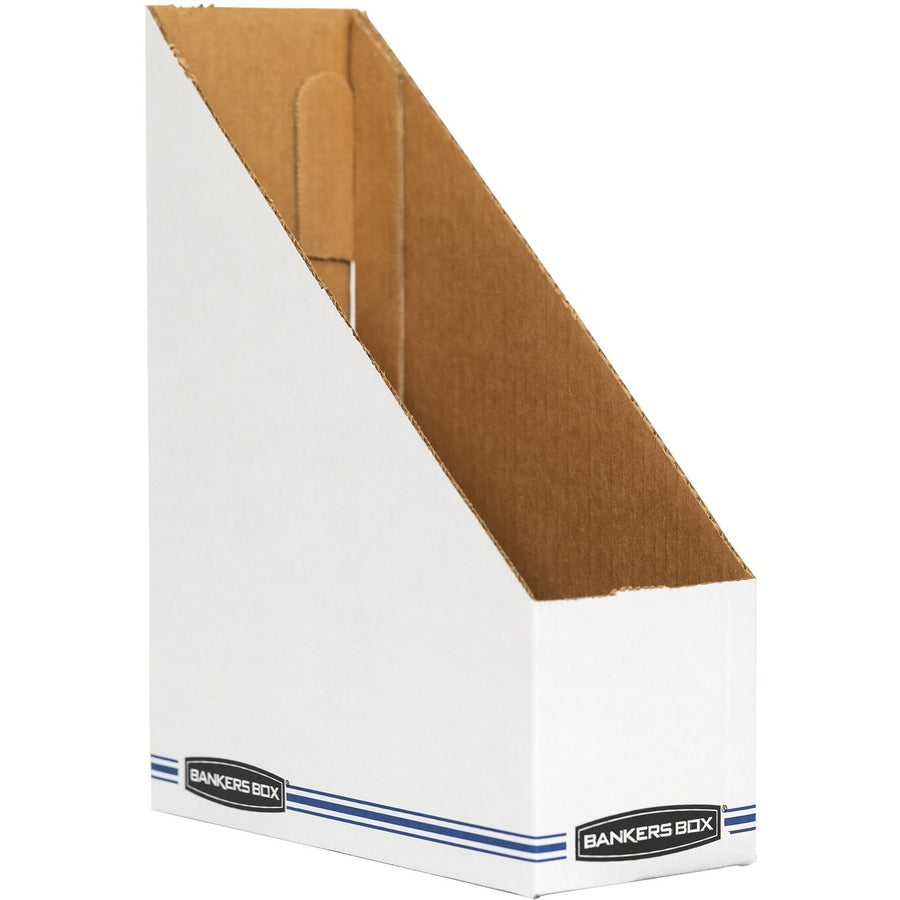 Bankers Box Stor/File&trade; Magazine Files - Letter - Blue, White - Fiberboard - 1 Each
