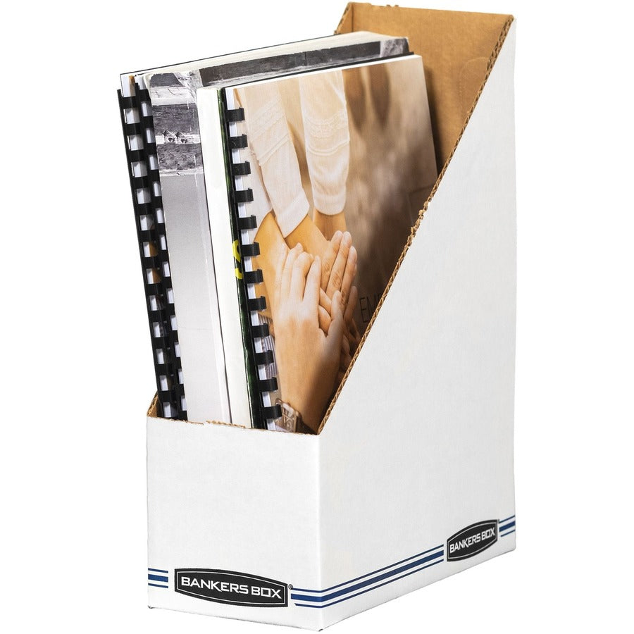 Bankers Box Stor/File&trade; Magazine Files - Letter - Blue, White - Fiberboard - 1 Each