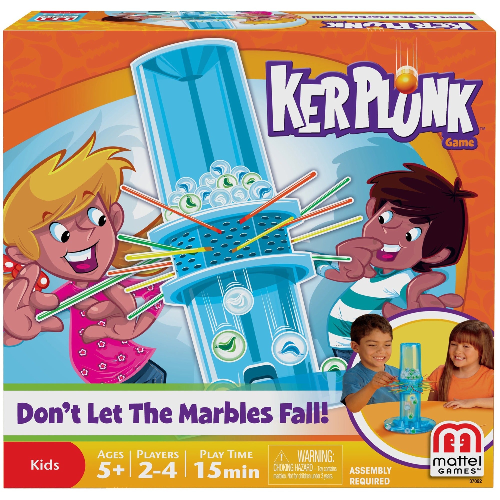 Mattel KerPlunk Kids Game, Easy-to-Learn Family Game for 2 to 4 Players, Don't Let The Marbles Fall