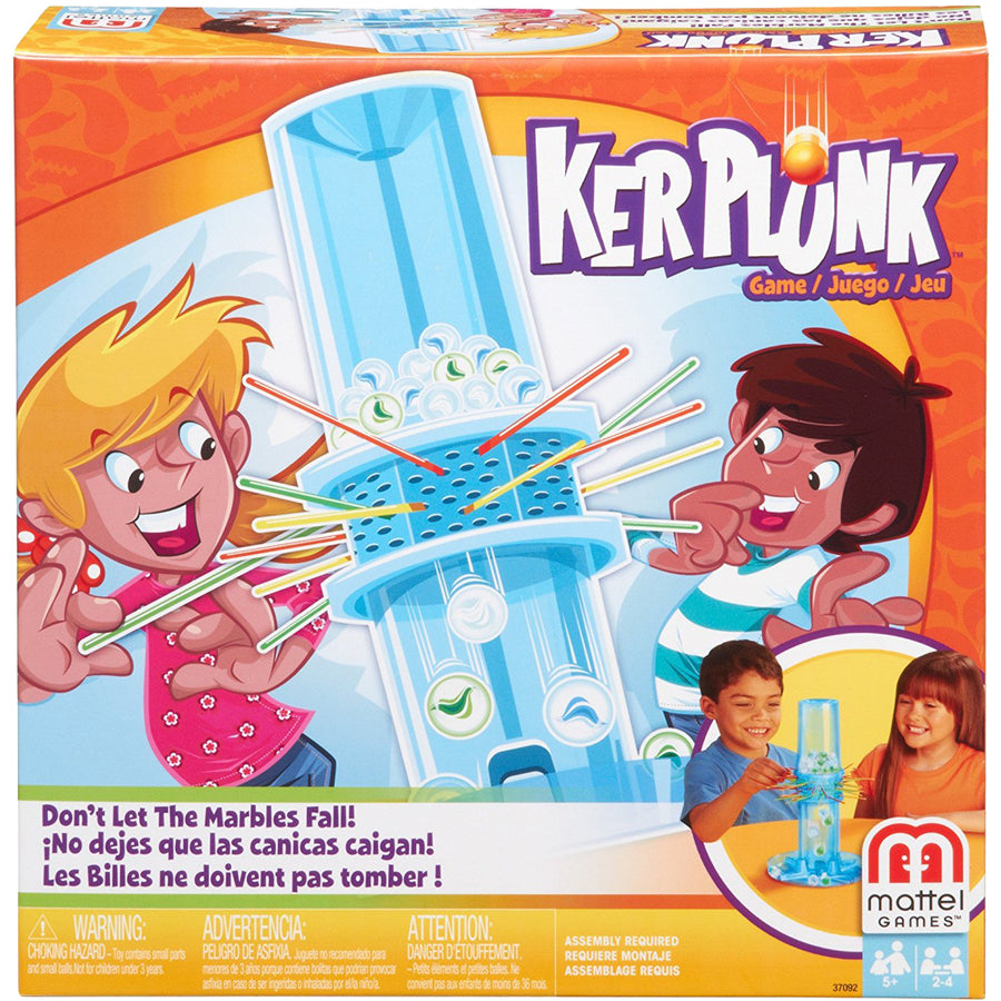 Mattel KerPlunk Kids Game, Easy-to-Learn Family Game for 2 to 4 Players, Don't Let The Marbles Fall