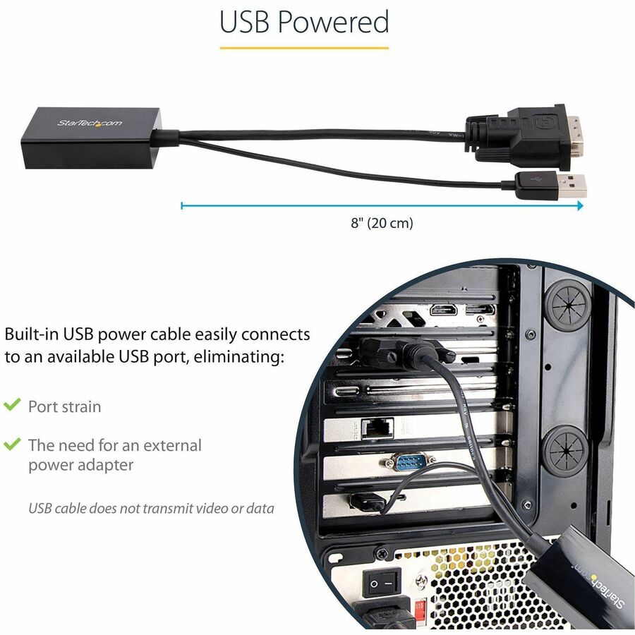 StarTech.com DVI to DisplayPort Adapter with USB Power - 1920 x 1200