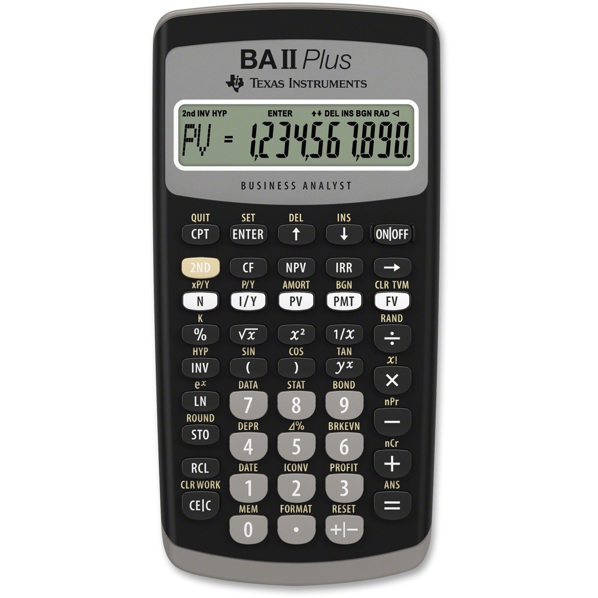 Power OFF Memory Protection - 1 Line(s) - 10 Digits - LCD - Battery Powered - 1 x Button Cell - 0.6" Height x 3" Width x 6" Depth - Dark Gray - 1 Each