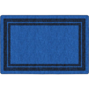 Flagship Carpets Double Dark Tone Border Blue Rug - 100" Length x 72" Width x 0.50" Thickness - Rectangle - Blue