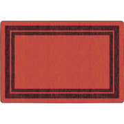 Flagship Carpets Double Dark Tone Border Red Rug - 12 ft Length x 90" Width x 0.50" Thickness - Rectangle - Red