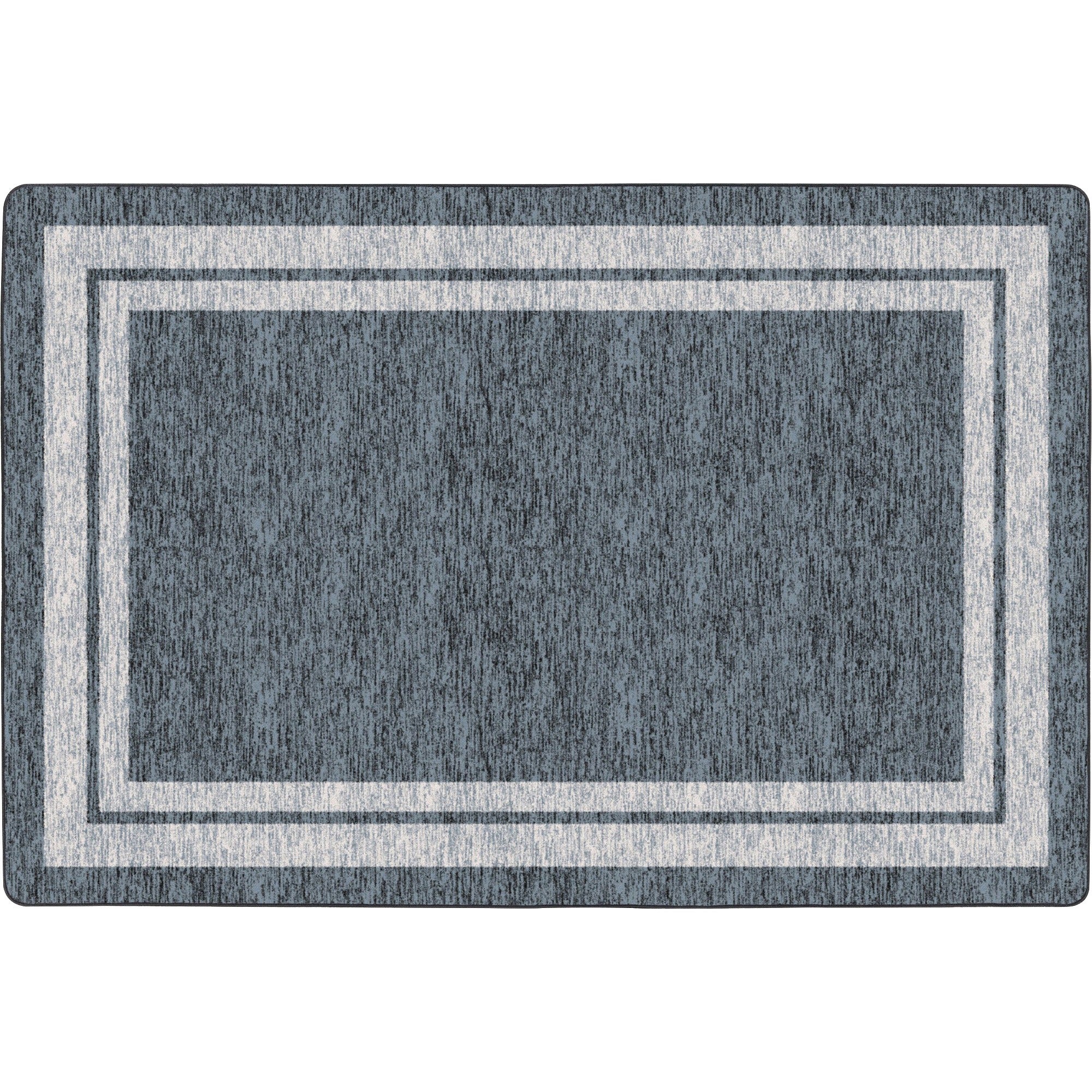 Flagship Carpets Double Light Tone Border Gray Rug - 12 ft Length x 90" Width x 0.50" Thickness - Rectangle - Gray