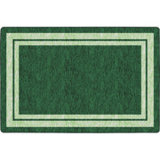 Flagship Carpets Double Light Tone Border Clover Rug - 12 ft Length x 90" Width x 0.50" Thickness - Rectangle - Green
