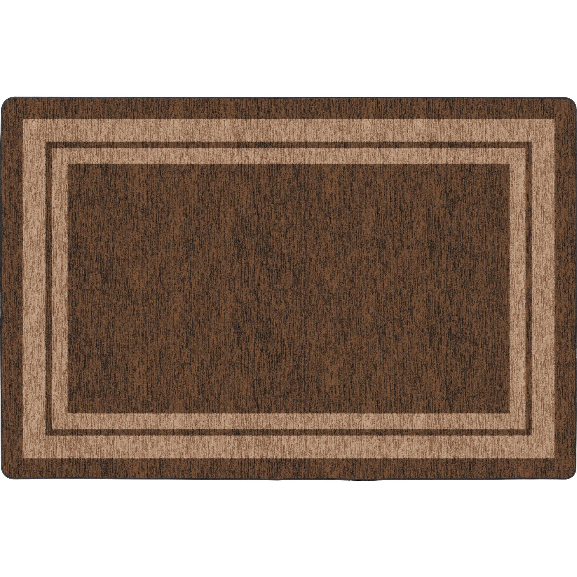 Flagship Carpets Double Light Tone Border Brown Rug - 100" Length x 72" Width x 0.50" Thickness - Rectangle - Chocolate