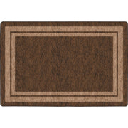 Flagship Carpets Double Light Tone Border Brown Rug - 12 ft Length x 90" Width x 0.50" Thickness - Rectangle - Chocolate
