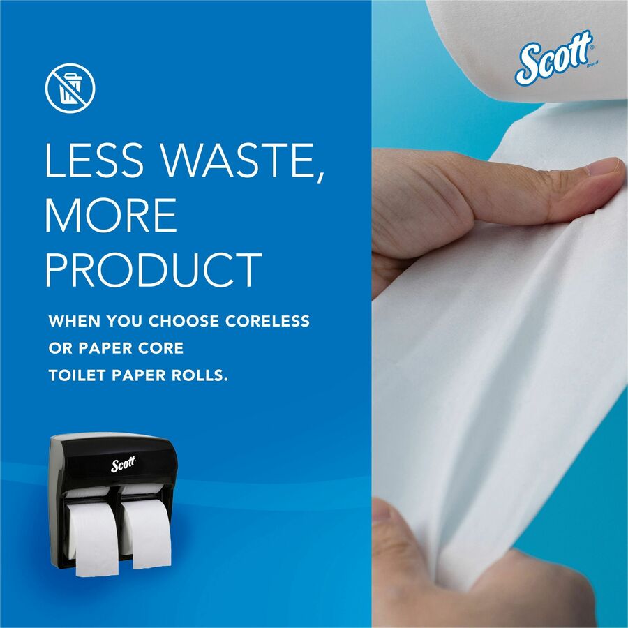 Scott Pro High-Capacity Coreless Standard Roll Toilet Paper Dispenser - Roll Dispenser - 4 x Roll - 12.8" Height x 11.3" Width x 6.2" Depth - Plastic - Black - Compact, Durable - 1 Each