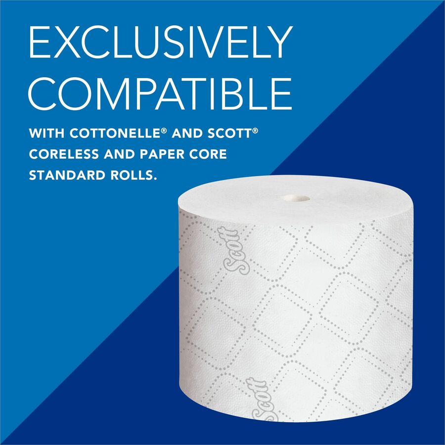 Scott Pro High-Capacity Coreless Standard Roll Toilet Paper Dispenser - Roll Dispenser - 4 x Roll - 12.8" Height x 11.3" Width x 6.2" Depth - Plastic - Black - Compact, Durable - 1 Each