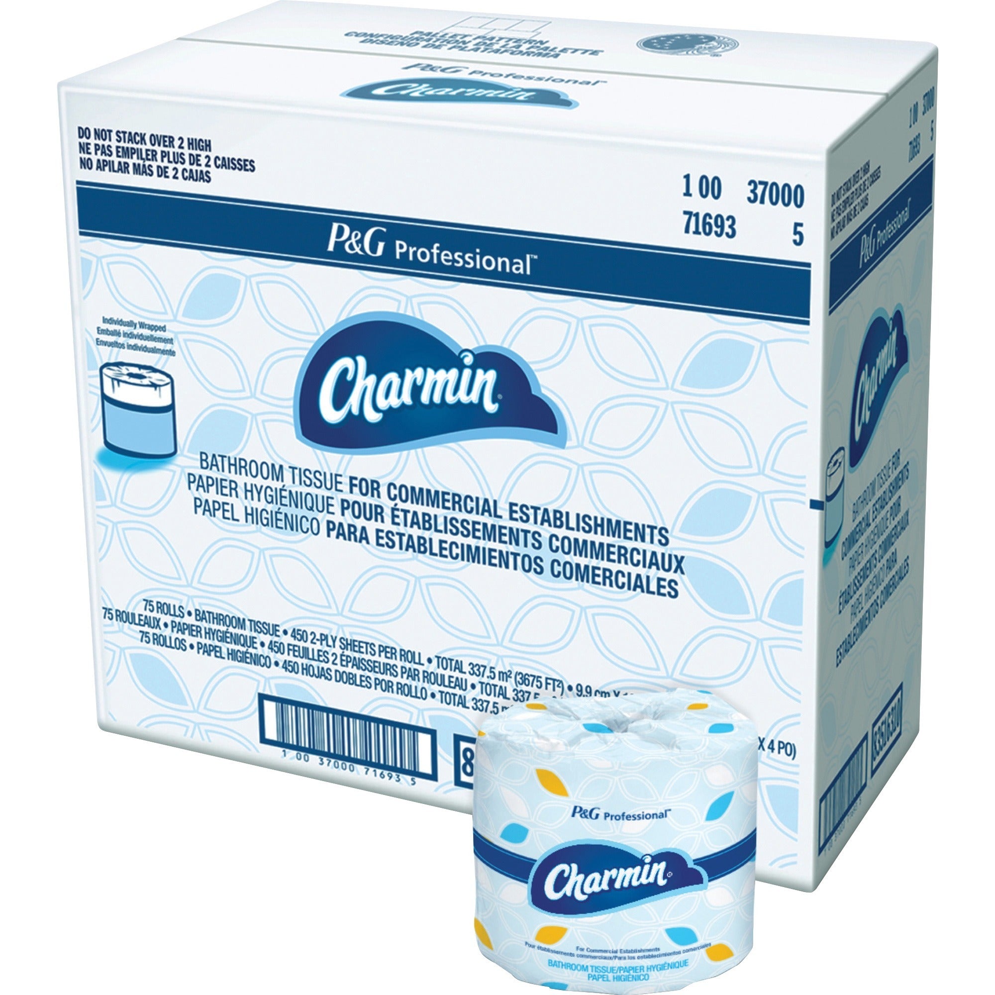 2 Ply - 450 Sheets/Roll - White - 75 / Carton