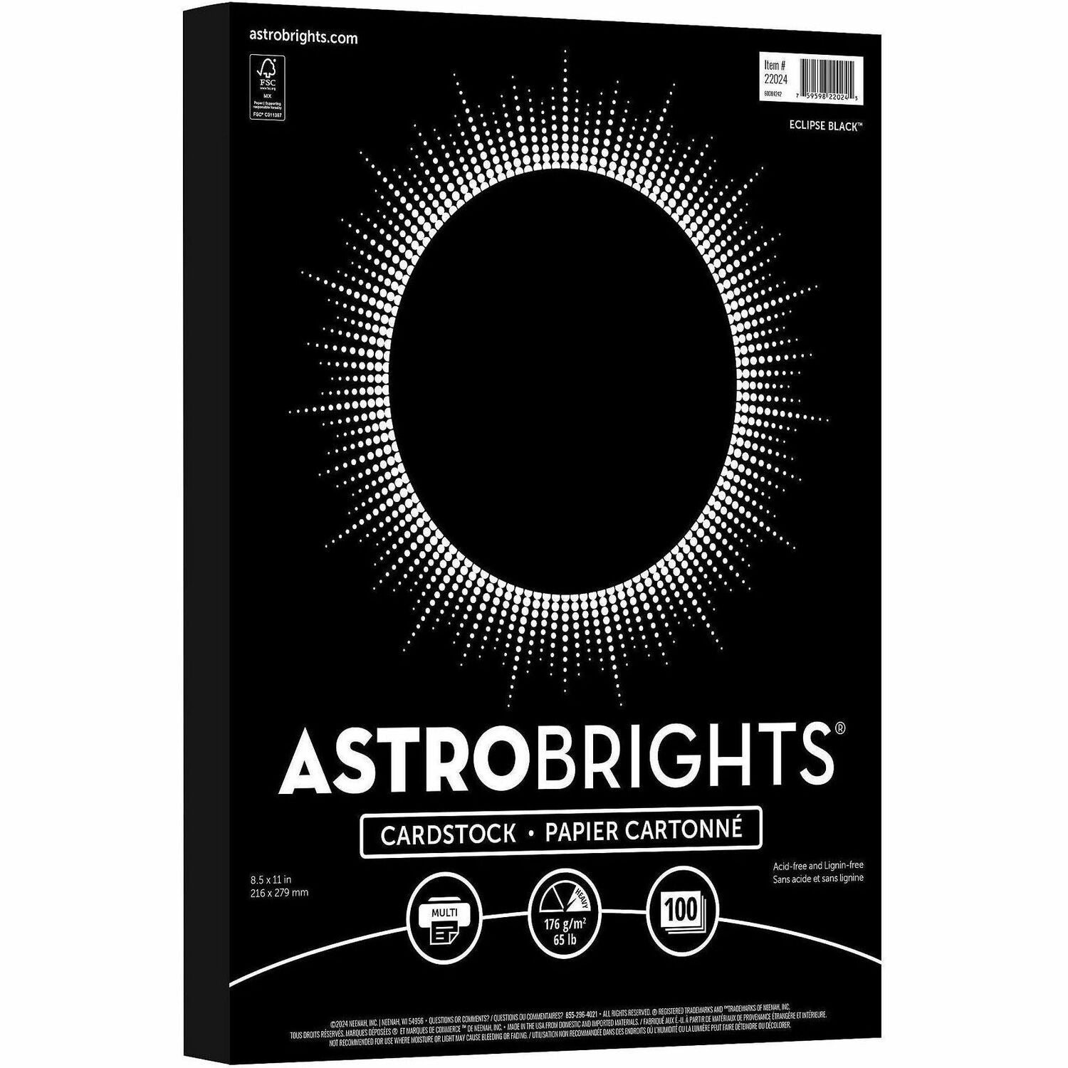 Letter - 8 1/2" x 11" - 65 lb Basis Weight - 1 Pack