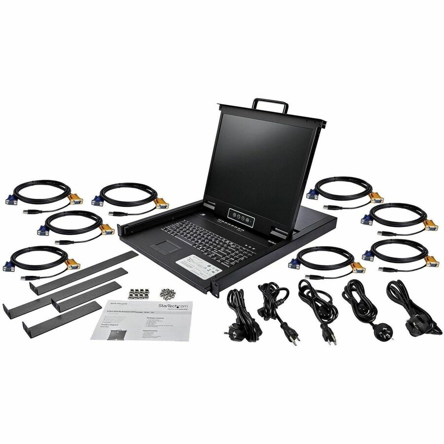 StarTech.com 8 Port Rackmount KVM Console for Server Rack - VGA KVM - 19in - 1U