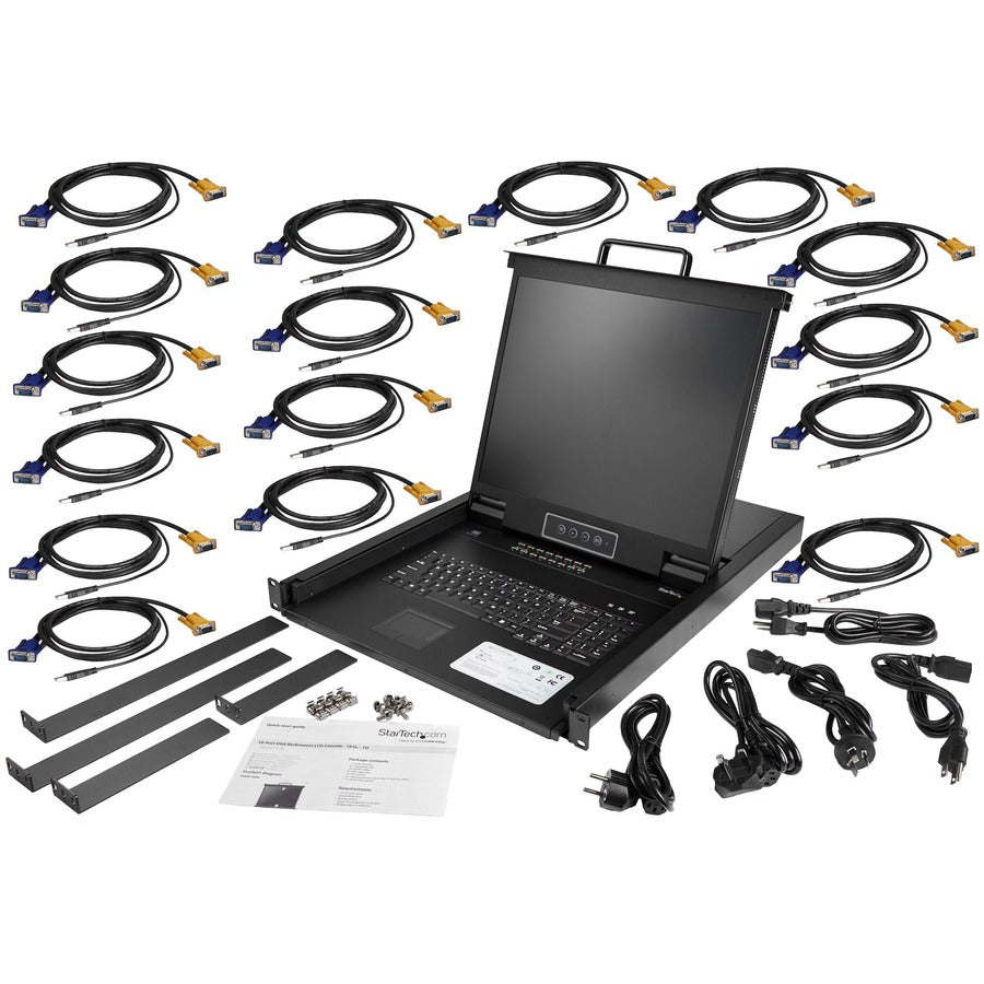 StarTech.com 16 Port KVM Console for Server Rack - Rackmount LCD - 19in - 1U