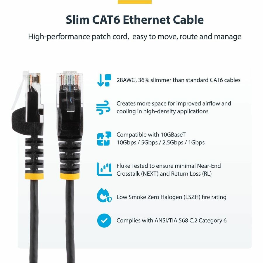 StarTech.com Cat.6 Patch Network Cable - 3 ft Category 6 Network Cable for Network Device - First End: 1 x RJ-45 Network - Male - Second End: 1 x RJ-45 Network - Male - Patch Cable - Gold Plated Connector - LSZH - 28 AWG - Blue - 1 Each