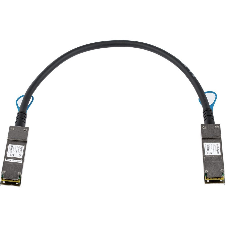 StarTech.com Twinaxial Network Cable, QSFP+ to QSFP+, 1.64 ft, 40 Gbit/s, 30 AWG, Black, 1 Each