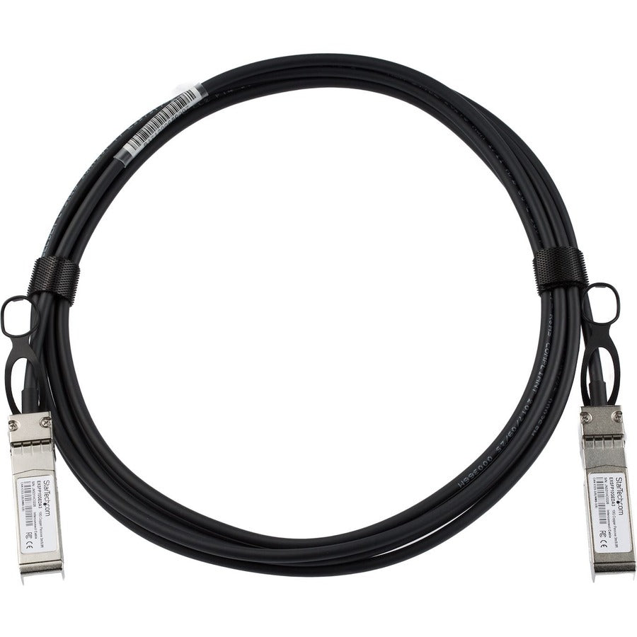 StarTech.com Twinaxial Network Cable, SFP+ to SFP+, 9.84 ft, 10 Gbit/s, 30 AWG, Black, 1 Each
