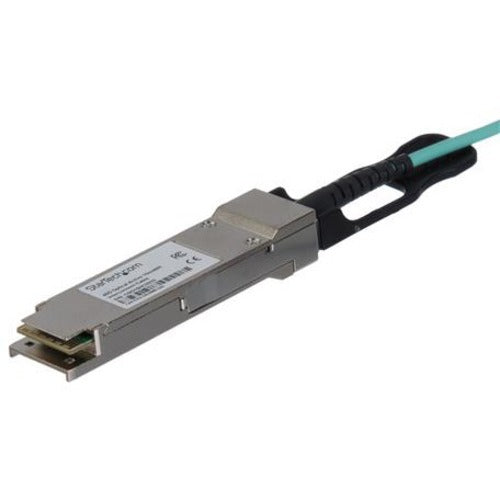 StarTech.com Fiber Optic Network Cable - 32.81 ft Fiber Optic Network Cable for Network Device, Rack Server, Switch, Router - First End: 1 x QSFP+ Network - Male - Second End: 1 x QSFP+ Network - Male - 40 Gbit/s - Black - 1 Each