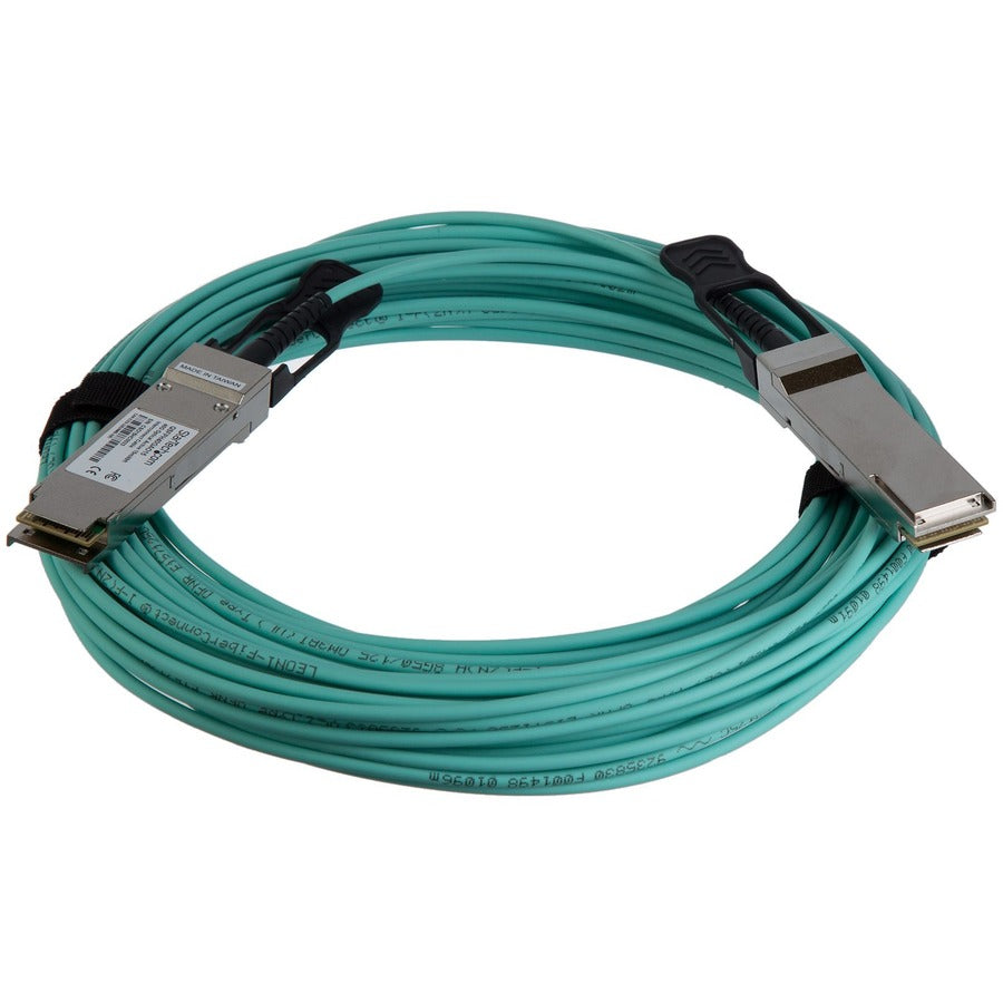StarTech.com Fiber Optic Network Cable - 98.40 ft Fiber Optic Network Cable for Network Device, Server, Switch, Router, Transceiver - First End: 1 x QSFP+ Network - Male - Second End: 1 x QSFP+ Network - Male - 40 Gbit/s - Black - 1 Each