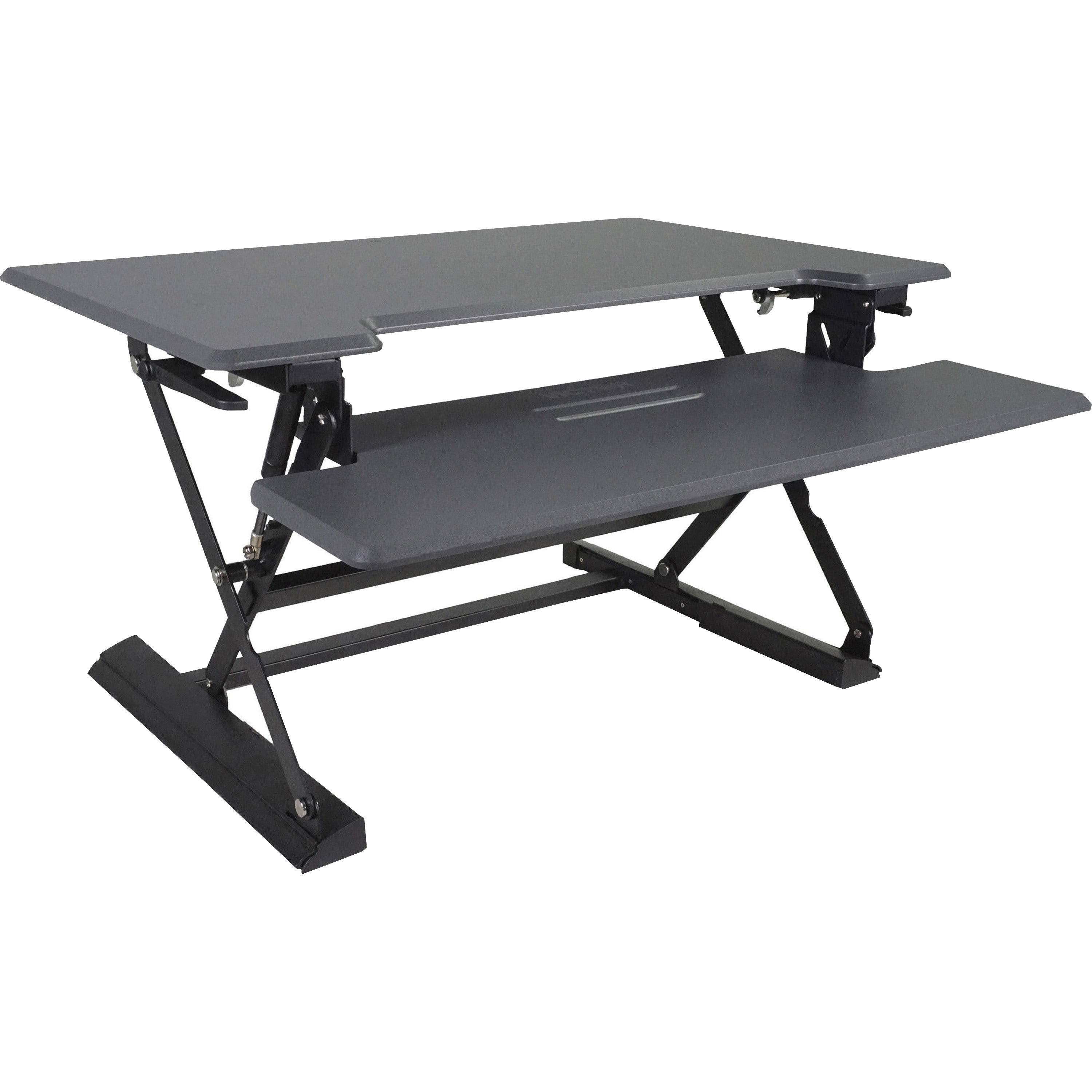 20.50" Height - Desktop, Tabletop - Wood, Steel, Laminate - Charcoal Gray, Black - Scratch Resistant