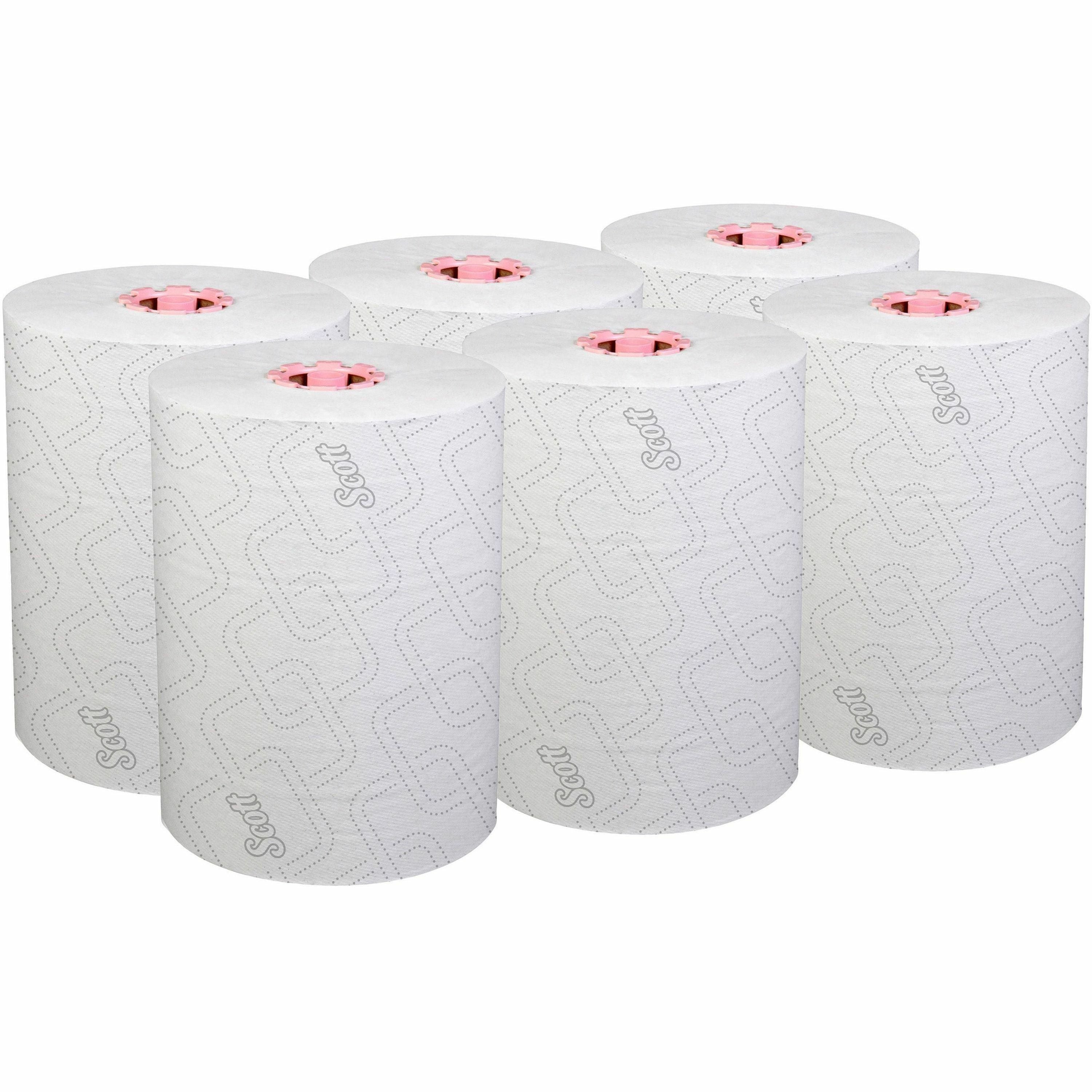 8" Width x 580 ft Length - White, Pink - Paper - 6 / Carton