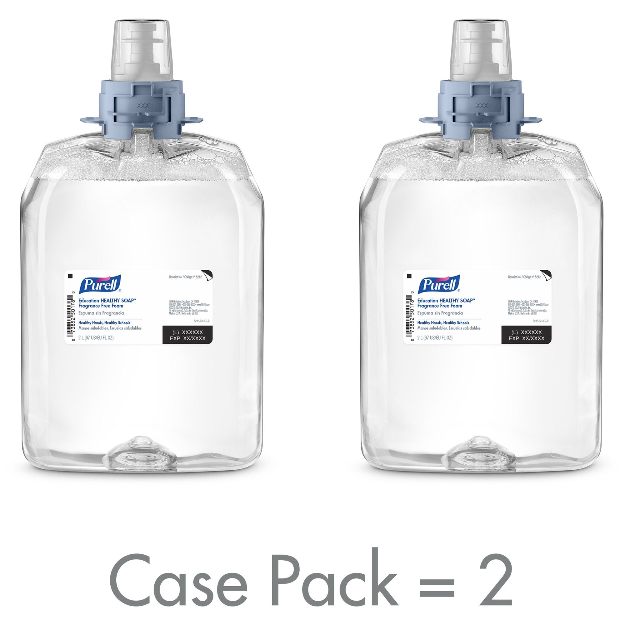 2.11 quart - Dirt Remover, Kill Germs - Skin, School - Moisturizing - Clear - Fragrance-free, Dye-free, Bio-based - 2 / Carton