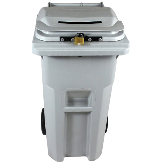 HSM Shredder Collection Cart, Built-in Hasp, Wheels, Gray, 36.5"H x 19.6"W x 22.5"D, 1 Each