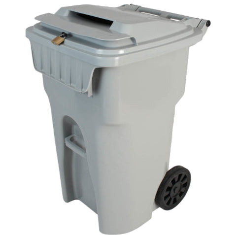 HSM Shredder Collection Cart, Built-in Hasp, Wheels, Gray, 1 Each