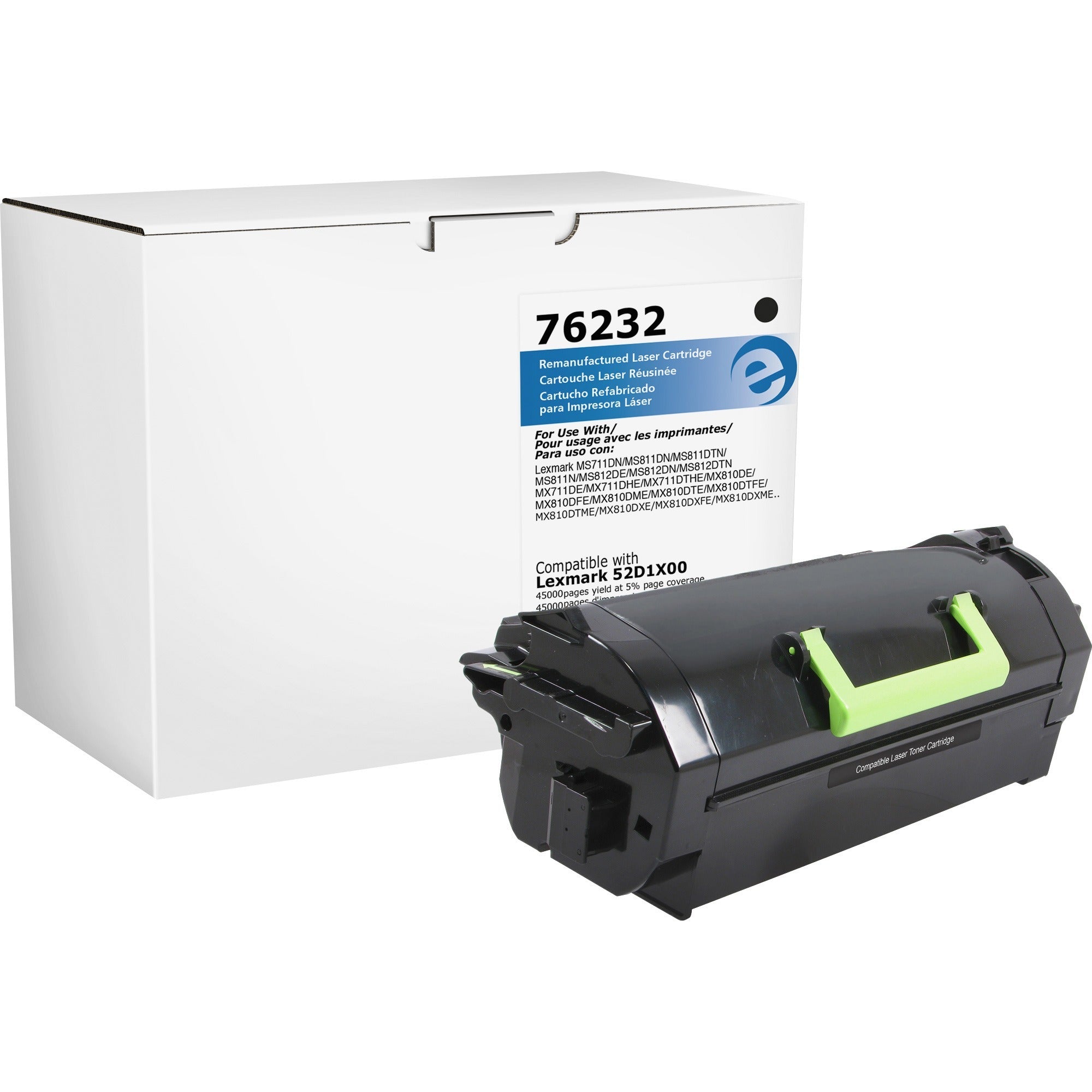 Elite Image Remanufactured Extra High Yield Laser Toner Cartridge 521X (52D1X00) - Black - 1 Each