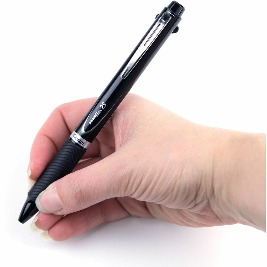 Fine Pen Point - HB Pencil Grade - 0.5 mm Lead Size - Black/Red Gel-based Ink - Black Barrel - Latex-free, Fatigue, Smooth Writing, Quick-drying Ink, Smear Resistant, Smudge Resistant, Left Handed, Right Handed - 1 Each