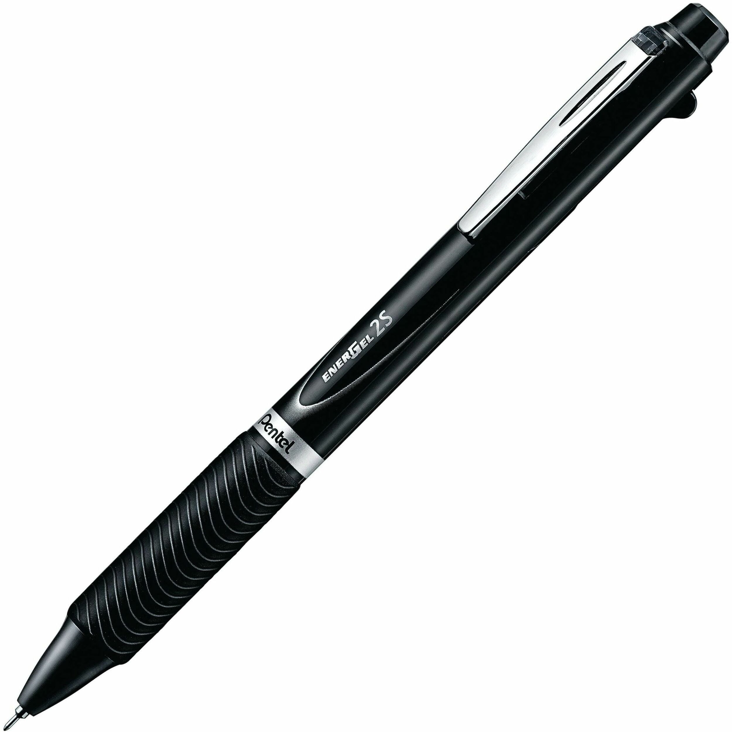 Fine Pen Point - HB Pencil Grade - 0.5 mm Lead Size - Black/Red Gel-based Ink - Black Barrel - Latex-free, Fatigue, Smooth Writing, Quick-drying Ink, Smear Resistant, Smudge Resistant, Left Handed, Right Handed - 1 Each
